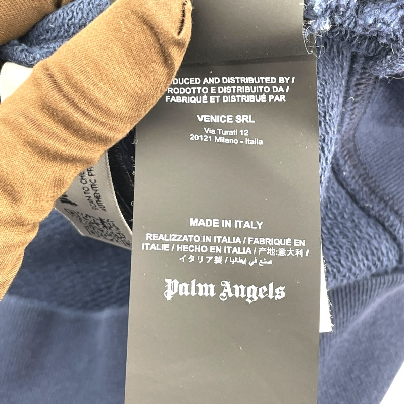 パームエンジェルス PALM ANGELS ロゴトレーナー PMBA065F23FLE003 ネイビー コットン メンズ スウェット