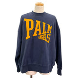 パームエンジェルス PALM ANGELS ロゴトレーナー PMBA065F23FLE003 ネイビー コットン メンズ スウェット
