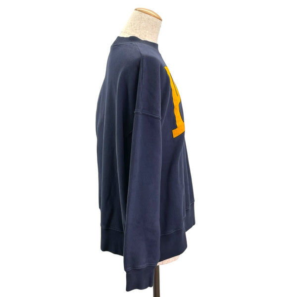パームエンジェルス PALM ANGELS ロゴトレーナー PMBA065F23FLE003 ネイビー コットン メンズ スウェット