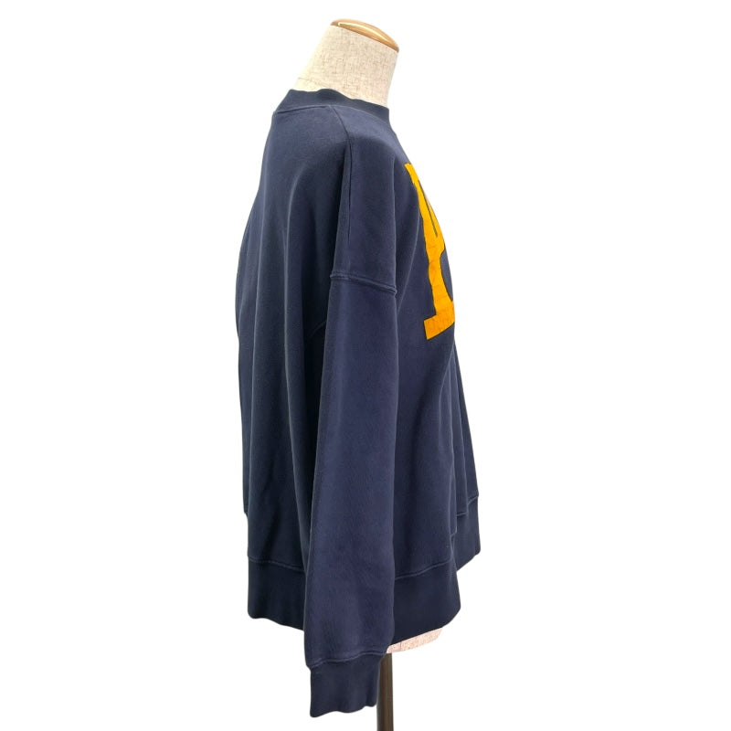 パームエンジェルス PALM ANGELS ロゴトレーナー PMBA065F23FLE003 ネイビー コットン メンズ スウェット