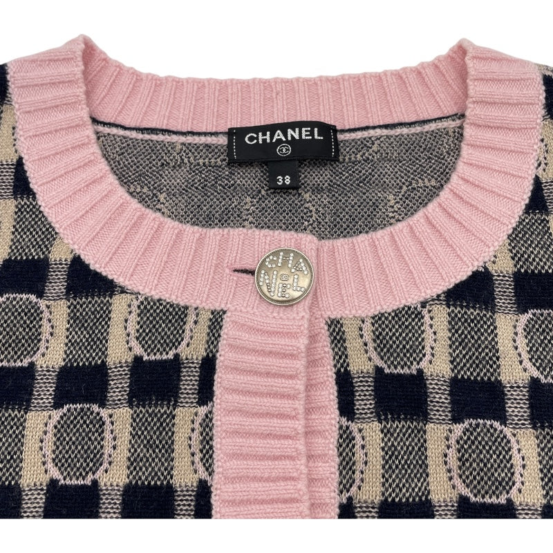 シャネル CHANEL ノーカラーニットカーディガン P71433 ピンク カシミヤ レディース カーディガン シャネル CHANEL ノーカラーニットカーディガン P71433 ピンク