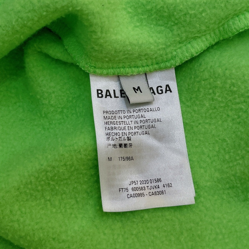 バレンシアガ BALENCIAGA ロゴプリントウェットパーカー　2020年 600583 グリーン コットン メンズ パーカー