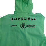バレンシアガ BALENCIAGA ロゴプリントウェットパーカー　2020年 600583 グリーン コットン メンズ パーカー