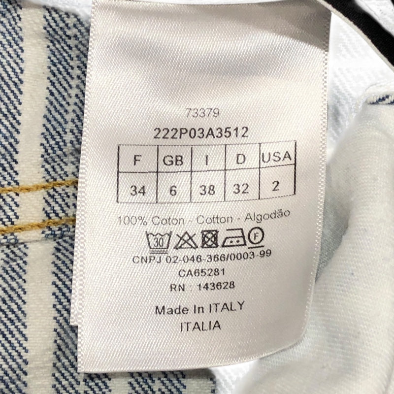 クリスチャン・ディオール Christian Dior ストライプデニムパンツ 222P03A3512 ブルー コットン コットン レディース デニムパンツ