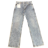 クリスチャン・ディオール Christian Dior ストライプデニムパンツ 222P03A3512 ブルー コットン コットン レディース デニムパンツ