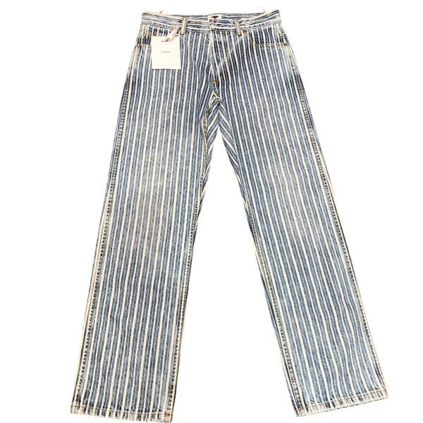 クリスチャン・ディオール Christian Dior ストライプデニムパンツ 222P03A3512 ブルー コットン コットン レディース デニムパンツ