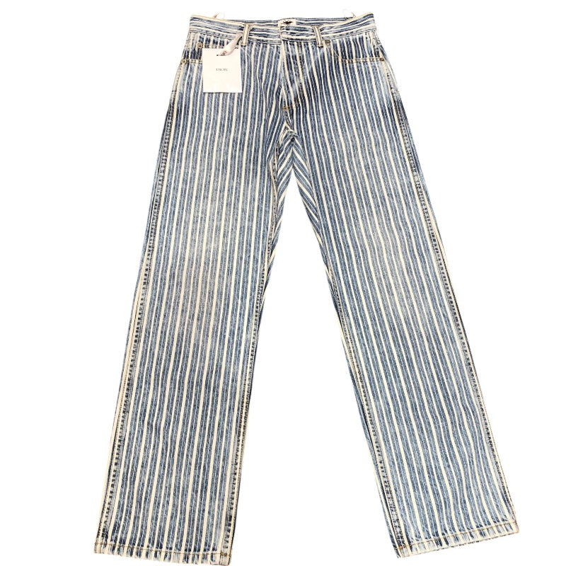 クリスチャン・ディオール Christian Dior ストライプデニムパンツ 222P03A3512 ブルー コットン コットン レディース デニムパンツ