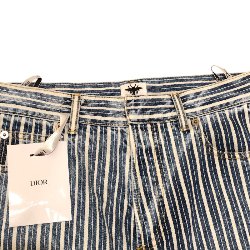 クリスチャン・ディオール Christian Dior ストライプデニムパンツ 222P03A3512 ブルー コットン コットン レディース デニムパンツ