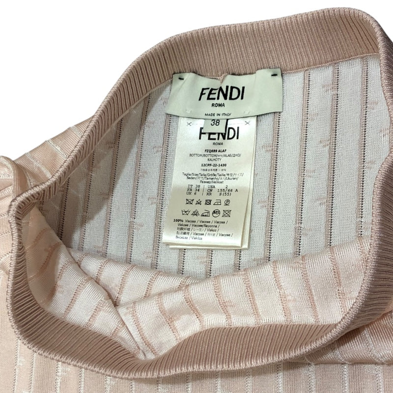 フェンディ FENDI ニットロングスカート FZQ689 ピンク レーヨン レーヨン レディース ロングスカート