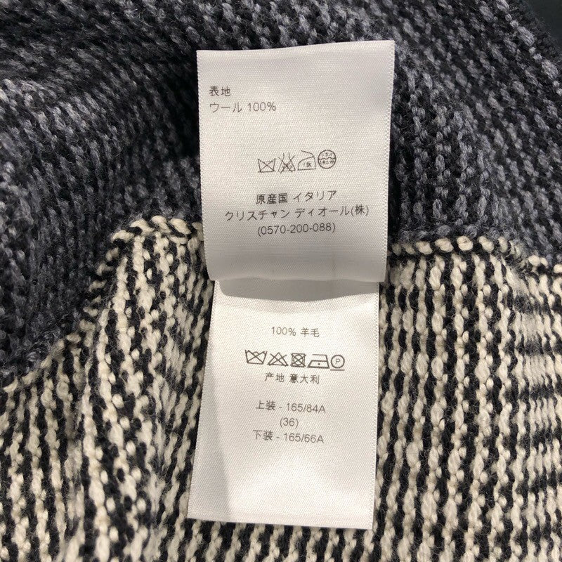 クリスチャン・ディオール Christian Dior デザインニットワンピース 4A24679AM503 ダークグレー ウール レディース ワンピース