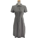 クリスチャン・ディオール Christian Dior チェック半袖ワンピース 221R87A6118 ブラック シルク レディース ワンピース