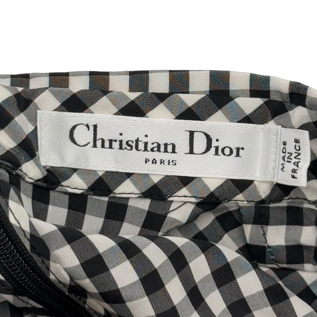 クリスチャン・ディオール Christian Dior チェック半袖ワンピース