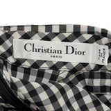 クリスチャン・ディオール Christian Dior チェック半袖ワンピース 221R87A6118 ブラック シルク レディース ワンピース