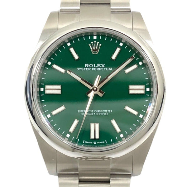 ロレックス ROLEX オイスターパーペチュアル41 ランダムシリアル 124300 グリーン SS メンズ 腕時計
