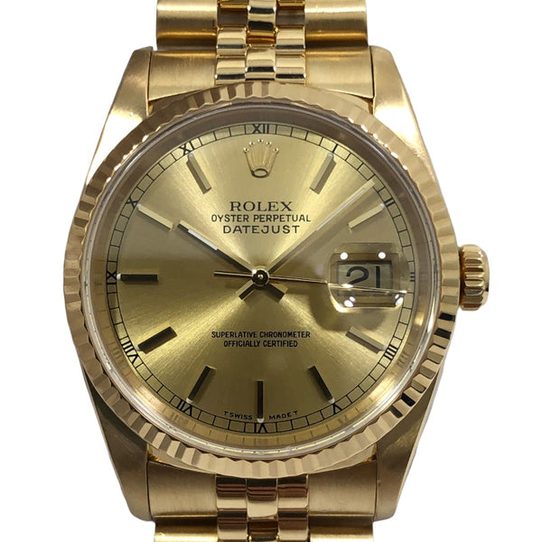 ロレックス ROLEX デイトジャスト 16238 シャンパン K18YG メンズ 腕時計