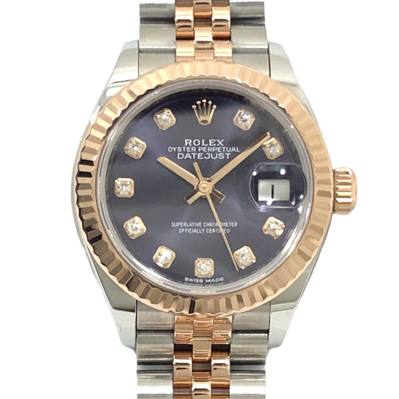 ロレックス ROLEX デイトジャスト28 ランダム番 279171G オーべジーヌ SS/K18PG レディース 腕時計