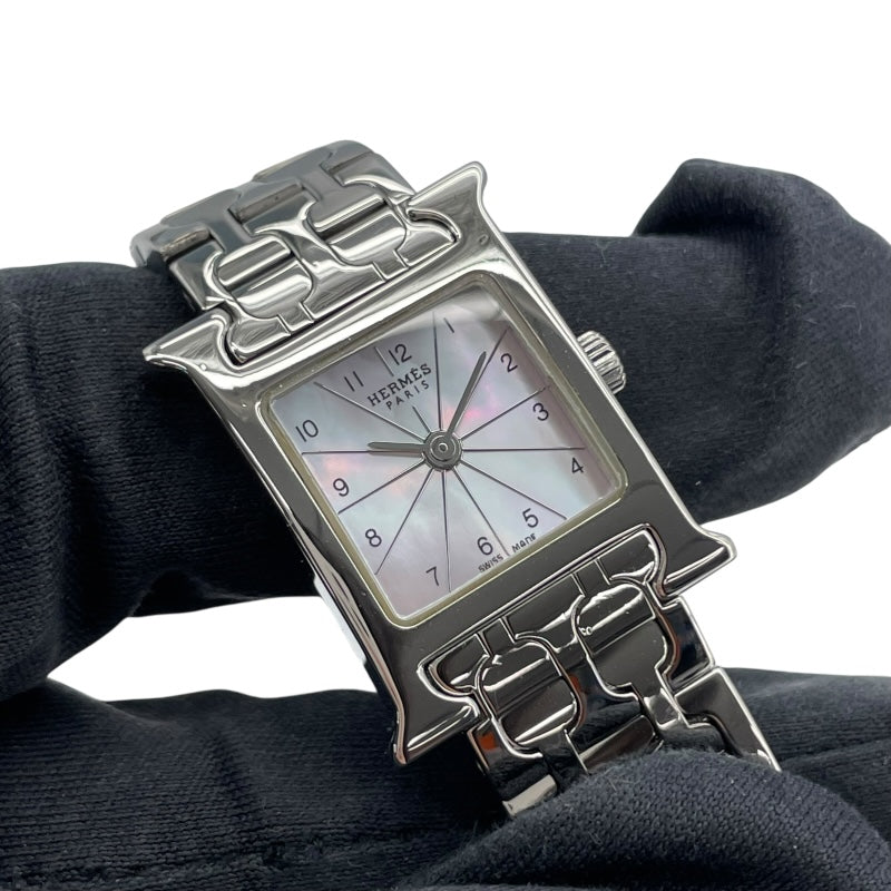 エルメス HERMES Hウォッチ ピンクシェル HH1.110 ピンク SS