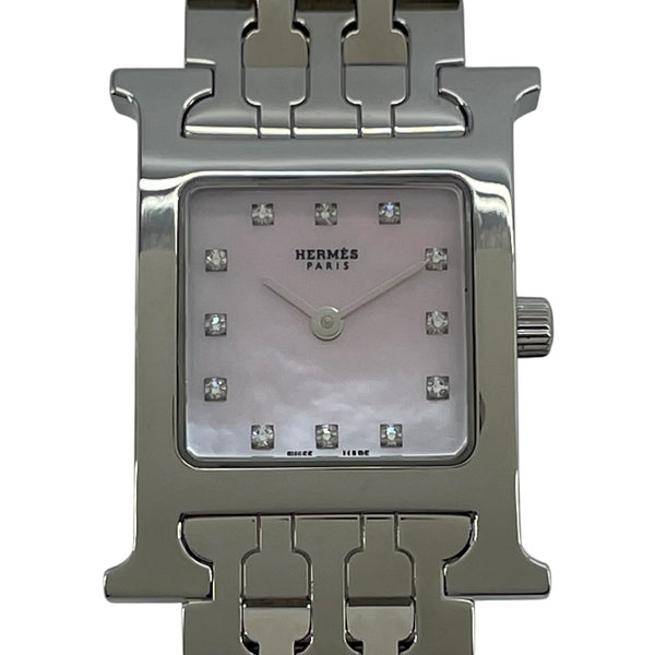 エルメス HERMES Hウォッチ ピンクシェル HH1.210 ピンク SS レディース 腕時計
