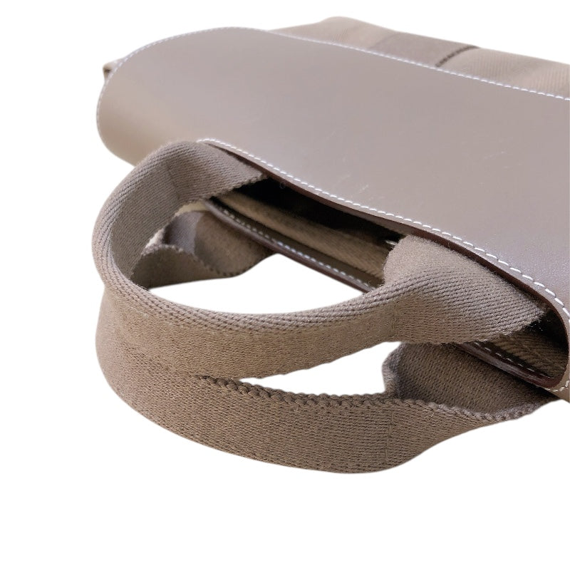 エルメス HERMES ヴァルパライソロングPM □J刻 ベージュ シルバー金具 トワル レディース トートバッグ