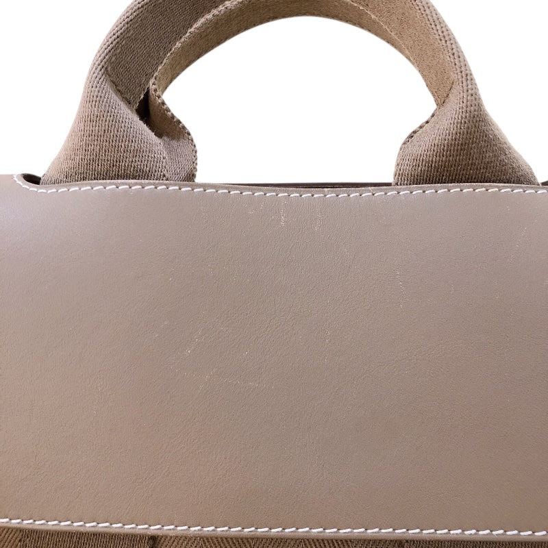 エルメス HERMES ヴァルパライソロングPM □J刻 ベージュ シルバー金具 トワル レディース トートバッグ