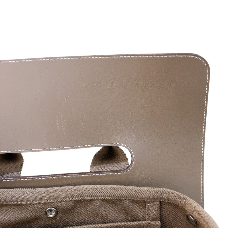 エルメス HERMES ヴァルパライソロングPM □J刻 ベージュ シルバー金具 トワル レディース トートバッグ