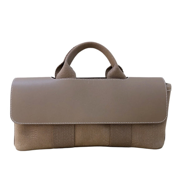 エルメス HERMES ヴァルパライソロングPM □J刻 ベージュ シルバー金具 トワル レディース トートバッグ