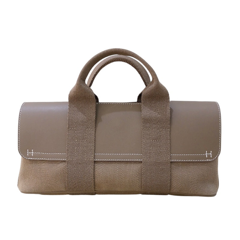 エルメス HERMES ヴァルパライソロングPM □J刻 ベージュ シルバー金具 トワル レディース トートバッグ