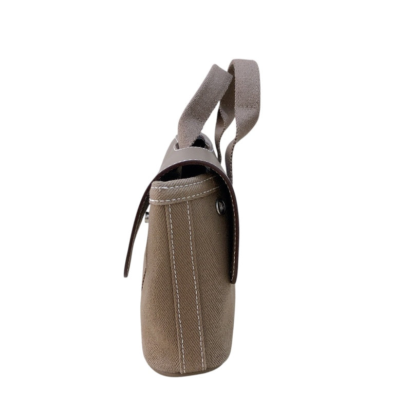エルメス HERMES ヴァルパライソロングPM □J刻 ベージュ シルバー金具 トワル レディース トートバッグ