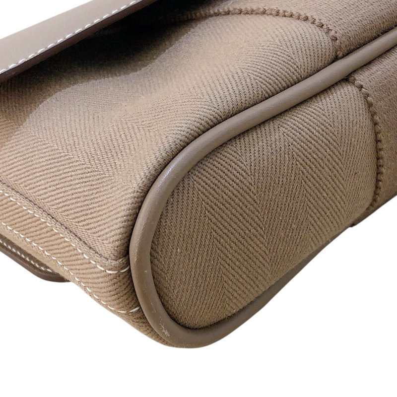 エルメス HERMES ヴァルパライソロングPM □J刻 ベージュ シルバー金具 トワル レディース トートバッグ
