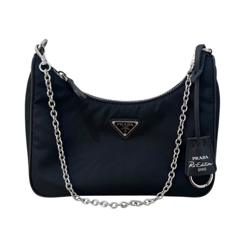 プラダ PRADA リエディション 2WAYバッグ 1BH204 ブラック シルバー金具 ナイロン レディース ショルダーバッグ