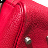 エルメス HERMES プリュムドッグ 38 □F刻 ルージュヴィフ×SV金具 フィヨルド ハンドバッグ