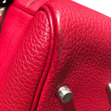 エルメス HERMES プリュムドッグ 38 □F刻 ルージュヴィフ×SV金具 フィヨルド ハンドバッグ