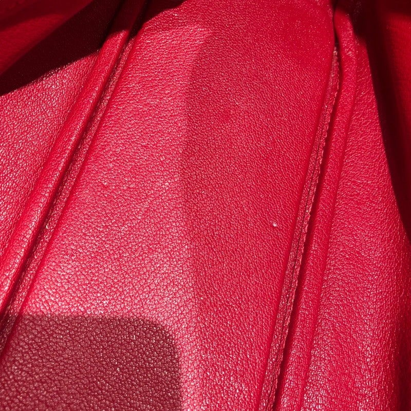 エルメス HERMES プリュムドッグ 38 □F刻 ルージュヴィフ×SV金具 フィヨルド ハンドバッグ