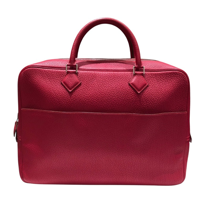 エルメス HERMES プリュムドッグ 38 □F刻 ルージュヴィフ×SV金具 フィヨルド ハンドバッグ