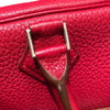 エルメス HERMES プリュムドッグ 38 □F刻 ルージュヴィフ×SV金具 フィヨルド ハンドバッグ