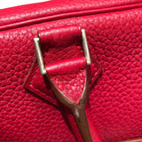 エルメス HERMES プリュムドッグ 38 □F刻 ルージュヴィフ×SV金具 フィヨルド ハンドバッグ