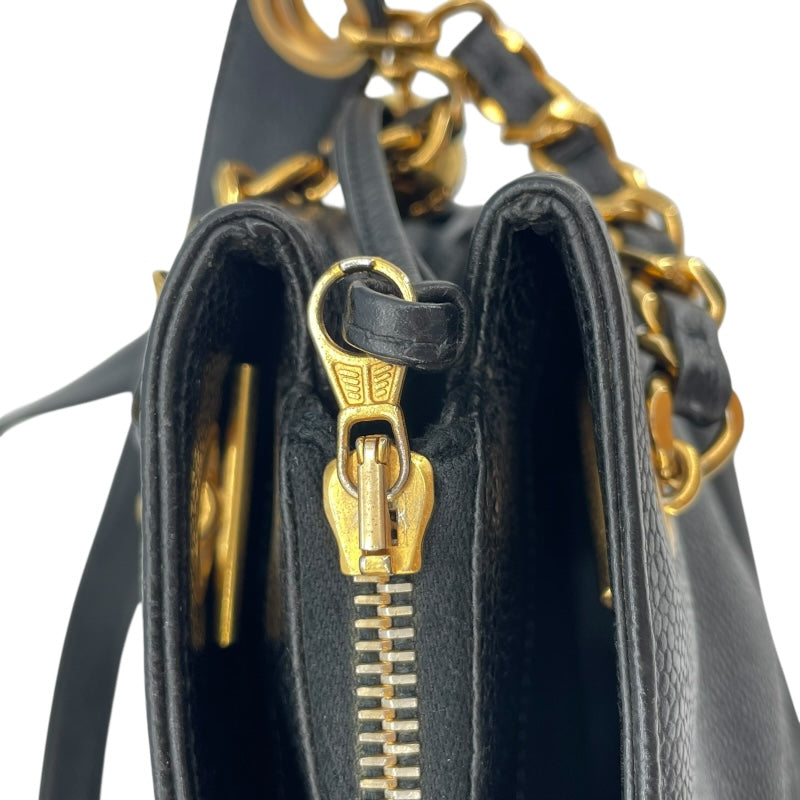 シャネル CHANEL ココマーク チェーンショルダー 2番台 ブラック GD金具 キャビアスキン レディース ショルダーバッグ