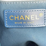 シャネル CHANEL 巾着バッグ ブルー GD金具 カーフ レディース ショルダーバッグ