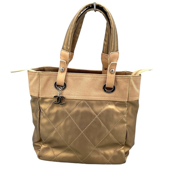 シャネル CHANEL パリピアリッツPM A34208 11番台 ゴールド SV金具 コーティングキャンバス レディース ハンドバッグ
