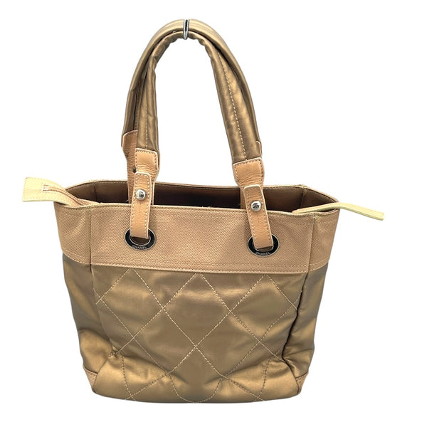 シャネル CHANEL パリピアリッツPM A34208 11番台 ゴールド SV金具 コーティングキャンバス レディース ハンドバッグ