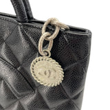 シャネル CHANEL 復刻トート A01804 ブラック SV金具 キャビアスキン レディース ハンドバッグ