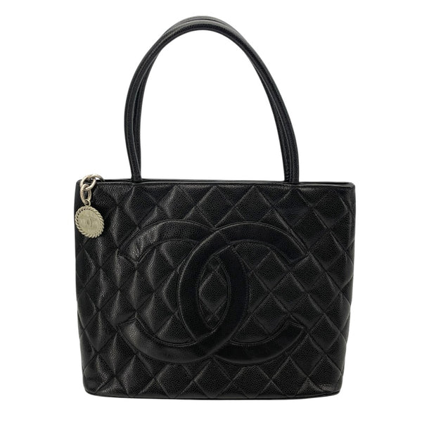シャネル CHANEL 復刻トート A01804 ブラック SV金具 キャビアスキン レディース ハンドバッグ