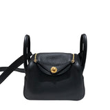 エルメス HERMES リンディミニ W刻 ブラック　ゴールド金具 トリヨン レディース ショルダーバッグ