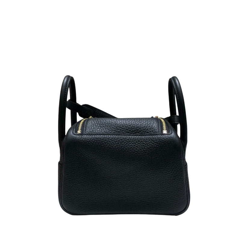 エルメス HERMES リンディミニ W刻 ブラック　ゴールド金具 トリヨン レディース ショルダーバッグ