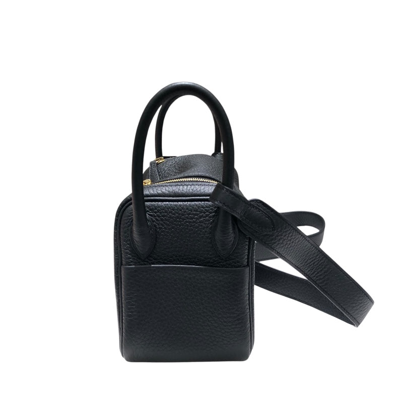 エルメス HERMES リンディミニ W刻 ブラック　ゴールド金具 トリヨン レディース ショルダーバッグ