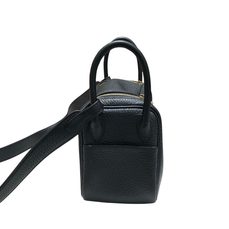 エルメス HERMES リンディミニ W刻 ブラック　ゴールド金具 トリヨン レディース ショルダーバッグ