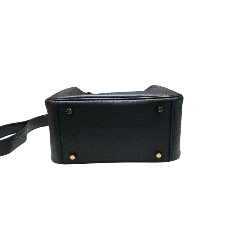 エルメス HERMES リンディミニ W刻 ブラック　ゴールド金具 トリヨン レディース ショルダーバッグ