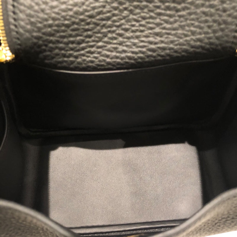 エルメス HERMES リンディミニ W刻 ブラック　ゴールド金具 トリヨン レディース ショルダーバッグ