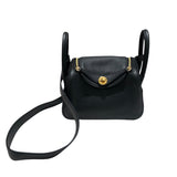 エルメス HERMES リンディミニ W刻 ブラック　ゴールド金具 トリヨン レディース ショルダーバッグ