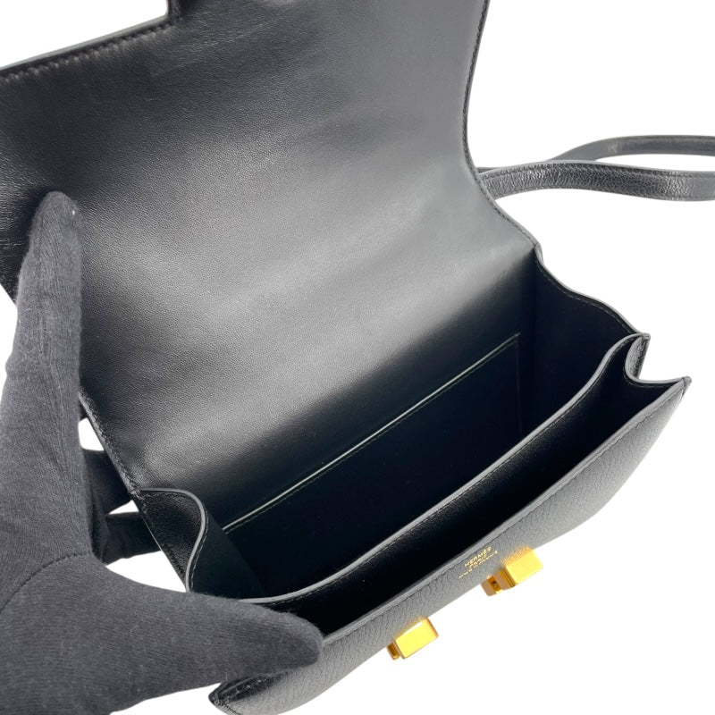 エルメス HERMES コンスタンス3 ミニ B刻 ブラック GD金具 シェーブル レディース ショルダーバッグ